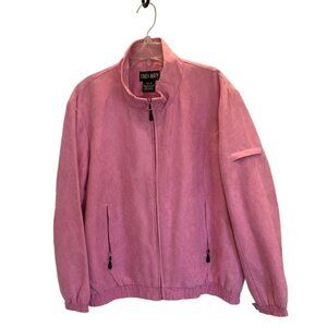 Tres Bien Jacket Women's Size Medium Dusty Rose Pink Suede Polyester Zip Front